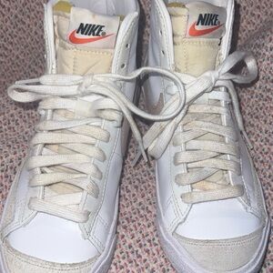 Nike Blazers White and Pink High-Top Sneakers EUC